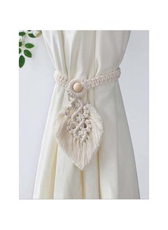 Buy Curtain Tiebacks Macrame Holdbacks, 2pcs Cream-Colored Bohemian Home Decoration Artistic in Egypt