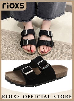 Buy Women's Lane Cork Footbed Sandal With Comfort Adjustable Slides Slippers Shoes for Indoor and Outdoor Use in UAE