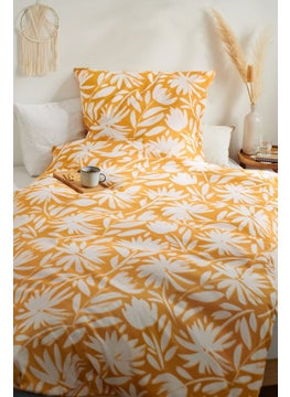 اشتري Single Allover Print Duvet Set 155 x 220 cm, Yellow في الامارات