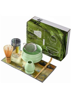 Buy Japanese Matcha Tea Set, 7Pcs Matcha Whisk Set with Matcha Bowl, Matcha Bamboo Whisk, Scoop, Whisk Holder, Stainless Steel Tea Sifter, Tea Making Kit in UAE