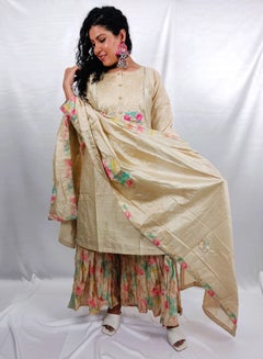 Buy PRIYA'S PANACHE Designer Premium Silk Fabric Kurta Plazzo Dupatta Set - Festival Traditional Ethnic Indian Partywear For Women in UAE