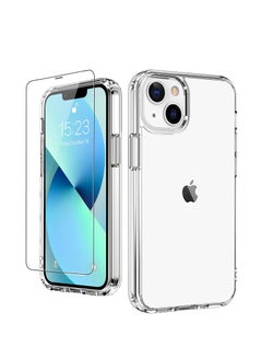 Buy iPhone 13 Mini Clear Case with Screen Protector,[NOT Yellowing] Transparent Crystal TPU Cover,Slim Fit Shockproof Protective Phone Case for iPhone 13 Mini 5.4" in UAE