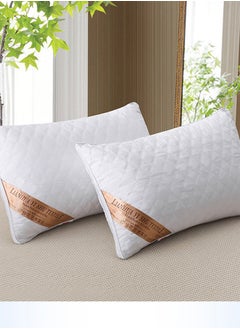 اشتري 2 Pack Bed Pillows for Sleeping- Queen Size Set Cooling Hotel Quality with Premium Soft Fabric Alternative Fill for Back Stomach or Side Sleepers 48x74CM في السعودية