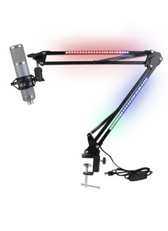 Buy RGB Microphone Arm Stand,Mic Arm with RGB Light for QuadCast/Blue Yeti/Snowball/Shure SM7B/Rode NT1/Elgato,Rotatable Suspension Boom Scissor Stand for Gaming Streaming Podcasting YouTube in Saudi Arabia