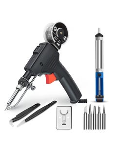 Buy Soldering Iron Kit, Automatic Hand-held Soldering Welding Tool with 5pcs Soldering Tips, Desoldering Pump, Tweezers, Soldering Wires, Mini Bracket for Circuit Boards, Home DIY, Electronics Repair in UAE