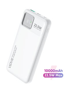 Buy VIDVIE Powerbank 22.5W 10000mAh Dual input Output PD QC3.0 PB767 - White in Egypt