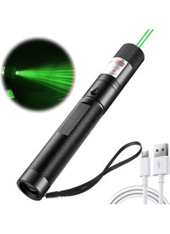 اشتري Long Range Green Laser Pointer with USB Charging Cable, Laser Pointer High Power, Laser Pointer for Indoor Meetings, Presentation, Cat Toys and Outdoor Adventures في الامارات