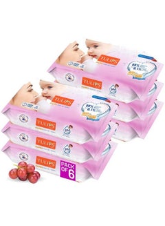 اشتري Sensitive Baby Wet Wipes (72 Wipes X 6 Pack) For Gentle Cleaning Moisturising Rash Free 99% Purified Water With Grapefruit Extracts في السعودية