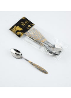 Buy 6pcs golden stainless steel tea spoons in Saudi Arabia