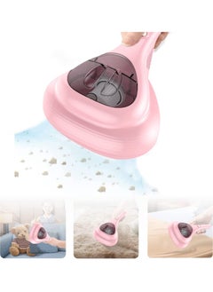 Buy Bed Vacuum Cleaner with UV Disinfection Function, High Power Mite Removal Vacuum Cleaner, Portable Cordless UV Cleaning Equipment for Sheets, Carpets, Sofas, Pets, Hair (Pink) in Saudi Arabia