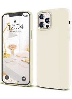Buy Protective Case Cover For APPLE IPHONE 12 PRO MAX LIQUID SILICON WHITE in UAE