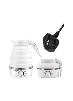 اشتري Kettle Electric, Foldable Kettle, Adjustable Temperature Travel Kettle, Food Grade Silicone with Dual Voltage Detachable Power Cord for Camping and Hiking, 110-220V (White) في الامارات