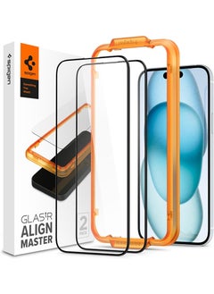 Buy Glastr Align Master Edge to Edge [2 Pack] for iPhone 15 Screen Protector Premium Tempered Glass - Full Cover in UAE