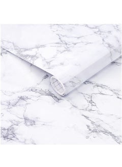 Buy Marble Contact Paper Self Adhesive Wallpaper Waterproof Gloss PVC Vinyl Oil Proof Marble Vinyl Paper for Furniture Cover Surface Countertop Kitchen Shelf Liner（61x300cm） in UAE