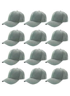 Buy 12 Pcs Dark Grey Baseball Caps for Women Men Baseball Hat Adjustable Sports Caps for Adults Outdoor Activities in UAE