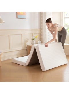 Buy Comfy White Portable Cotton Knitted 180x 90x 7Cm Folding Mattress in UAE