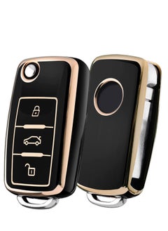 اشتري SYOSI Key Fob Cover for VW Key Fob Cover, Premium Soft TPU 360 Degree Full Protection for VW Volkswagen Jetta Beetle Tiguan Passat Golf MK6 Polo 3 Buttons في الامارات