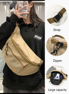 Small Sling Crossbody Bag for Women Men Trendy, Mini Crescent Bag with  Adjustable Strap, 2 Zippers Lightweight Nylon Shoulder Waist Fanny Pack  Belt
