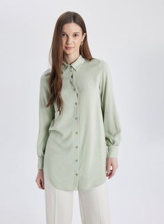 Buy Regular Fit Shirt Collar Long Sleeve Tunic in UAE