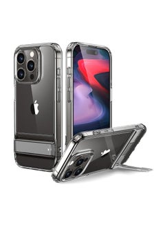 اشتري ESR for iPhone 15 Pro Max Case Cover, Metal Kickstand Case, 3 Stand Modes, Military-Grade Drop Protection, Supports Wireless Charging, Slim Back Cover with Patented Kickstand, Boost Series, Clear في الامارات