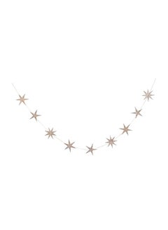 Buy Gold Wooden Glitter Star Garland 2m in UAE