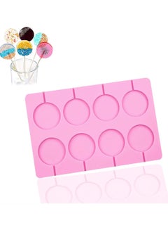 Buy Silicone Lollipop Moulds, 8 Capacity Round Chocolate Hard Candy Ice Great for Lollipop, Sucker, Candy, Chocolate, Cake Pop in UAE