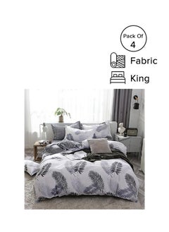 Buy 4-Piece King Size Luxurious Microfiber Comforter Set Microfiber Style Bedding Sets, Luxury Fluffy Soft Comforter for All Season 220x240cm in UAE