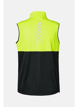 Buy Men Regular Fit Sleeveless Function Vest, Lime and Black in UAE