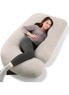 Buy Pregnancy Pillows, 180cm Long Maternity Pillows with Removable Bean Velvet Cover, U-Shape Full Body Pillow for Sleeping, Body Pillows for Adults in UAE