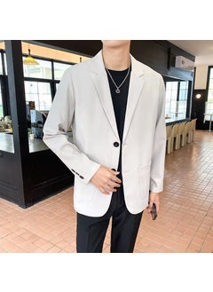 Buy Autumn Casual Blazer Men Korean Trendy Business Versatile Light gray in Saudi Arabia