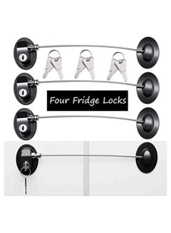 Buy 4 Pack Refrigerator Locks with 8 Keys,Child Safety Fridge Lock,Refrigerator Lock Combination,Mini Fridge Lock, File Drawer Lock, Toilet Seat Lock with Strong Adhesive in Saudi Arabia
