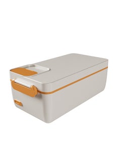 اشتري Large Capacity Electric Lunch Box with Stainless Steel Liner white orange في الامارات