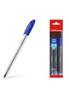 Buy Set of 3 ballpoint pens U-108 Stick Classic 1.0, Ultra Glide Technology, ink color: blue (in polybag) in UAE