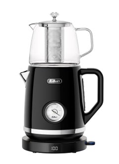 Buy Feller Germany, Retro Style 1.7L 2-in-1 Stainless Steel Tea Maker+Kettle, 2200W, 85/95/100°C Adjustable Touch-Sensitive Temp Setting,LED Display, TS290, (Black) in UAE