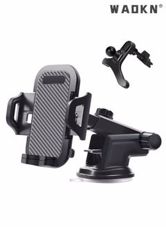 Buy Phone Mount for Car (3 in 1) Dashboard Windshield Air Vent [Multi-Angle Adjustment Arm] Dash Phone Holder Mount, Car Cell Phone Holder, Hands Free iPhone Stand for Car Fit for All Mobile Phones in Saudi Arabia