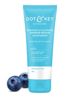 Buy Dot & Key Ceramides Moisturizer with Hyaluronic for Intense Moisturizing and Skin Strengthening With Probiotic and Rice Water Barrier Repair Cream For Dry Skin Normal Skin and Sensitive Skin 100g in UAE