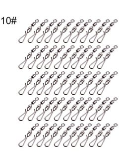 Buy 50Pcs Size 10 8 6 4 2 Fishing Rolling Swivel Interlock Snap Pin Connector Tackle 20 x 20cm in Saudi Arabia