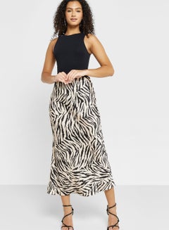 Buy High Waist Printed Skirt in UAE