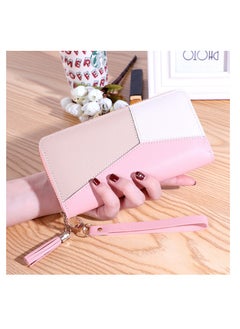 Buy Womens Wallet Pu Leather Long Wallet For Women Card Holder Organiser Wristlet Clutch With Zipper Pocket Coin Purse with Tassel and Pendant in UAE