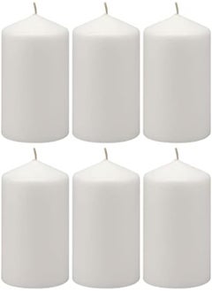 Buy Stonebriar 35 Hour Long Burning Unscented Pillar Candles, 3X4, White in UAE