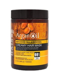 اشتري 1000ml Argan Oil Creamy Hair Mask Nourish Repair Smooth and Shiny Hair Repair Damaged Hair Follicles and Restore Healthy Hair Anti Hair Fall & Renewal Creamy Argan Oil Hair Cream في الامارات