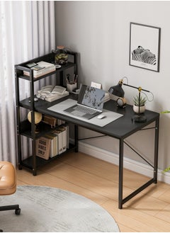 Buy Computer Desk with Storage Bookshelf Modern Simple Home Office Desks & Workstations Black 120×55×72cm in Saudi Arabia