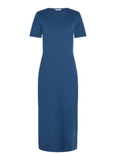 Buy Women's Slim Interlock T-Shirt Maxi Dress -  Stretch modal blend interlock, Blue in UAE