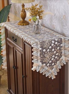 اشتري European Lace Embroidery Hollow Table Runner For Decoration في السعودية