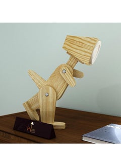 Buy Wooden Dinosaur Shaped Lamp (Pinewood) in UAE