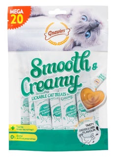 Buy Gnawlers Smooth & Creamy Lickable Cat Treats (20pcsx15g) - Chicken & Liver in UAE