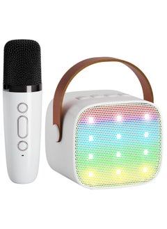 اشتري Karaoke Machine for Kids, Portable Bluetooth Speaker with Wireless Microphone for Kids, Toys Birthday Gifts for Boys 4, 5, 6, 7, 8, 9, 10 +Year Old (White) في السعودية