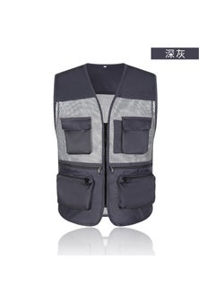 اشتري Multi-Pocket Zip Fishing Vest for MenDark gray Dark gray في الامارات