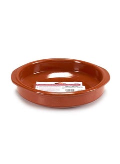 اشتري Brown Terracotta Round Deep Plate With Handle 20 cm, Sapin في الامارات