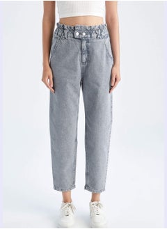 Buy Woman Paperbag Denim Trousers in UAE